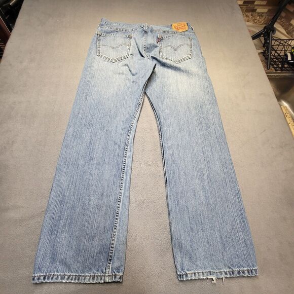 Levi's 569 Loose Fit Jeans Mens 38x31 Blue Denim Straight Leg Distressed - Picture 9 of 10